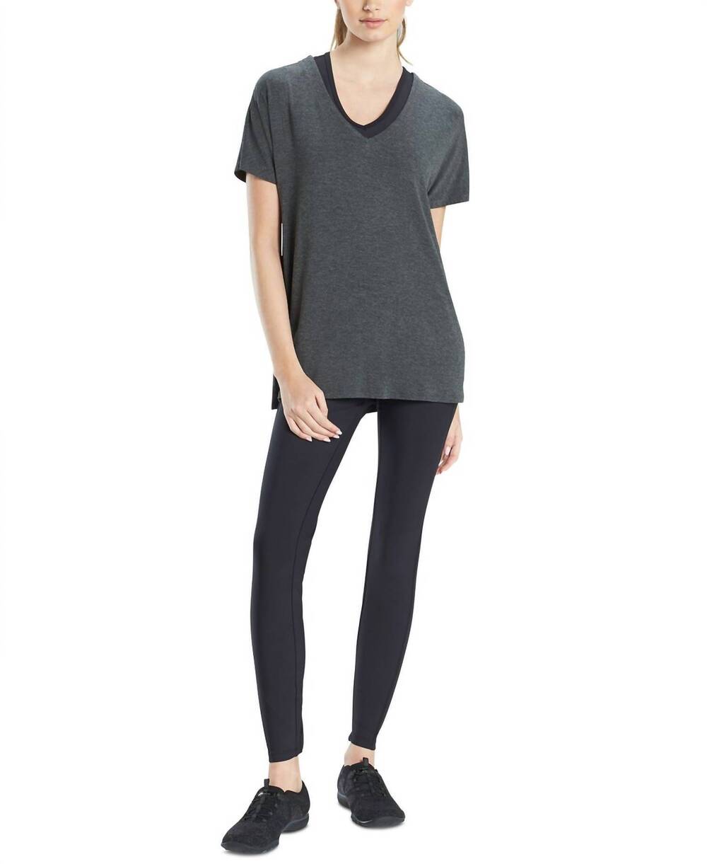 NEW JOSIE NATORI elements dolman v-neck top in anthrocite
